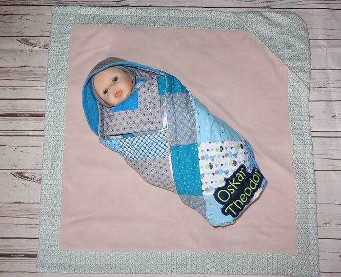 Baby Kapuzendecke nähen E-Book Decke für Babys