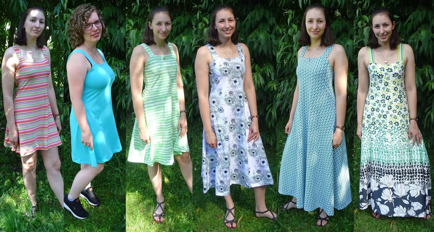 Kleid Anni in 5 Längen nähen mit Schnittmuster in Gr. 34 - 48 Trägerkleid