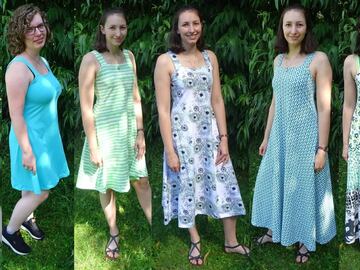 Kleid Anni in 5 Längen nähen mit Schnittmuster in Gr. 34 - 48 Trägerkleid