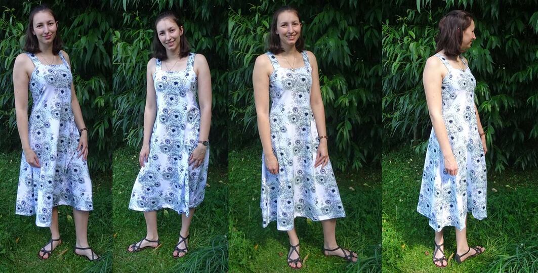 Kleid Anni in 5 Längen nähen mit Schnittmuster in Gr. 34 - 48 Trägerkleid