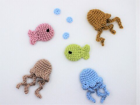 Häkelanleitung für Schlüsselanhänger/Einkaufswagenchip Unterwasserwelt