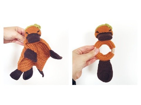 Anleitung Schnuffeltuch/Greifling "schlafendes Schnabeltier Paulina"