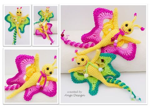 Häkelanleitung Schmetterlinge für Blumenstecker & Hängedeko