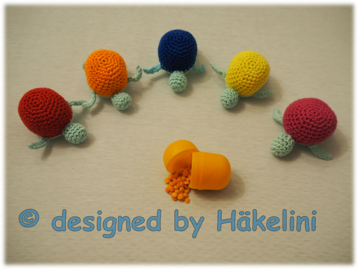 Babyrasseln Schildkrötenbabys - Häkelanleitung von Häkelini
