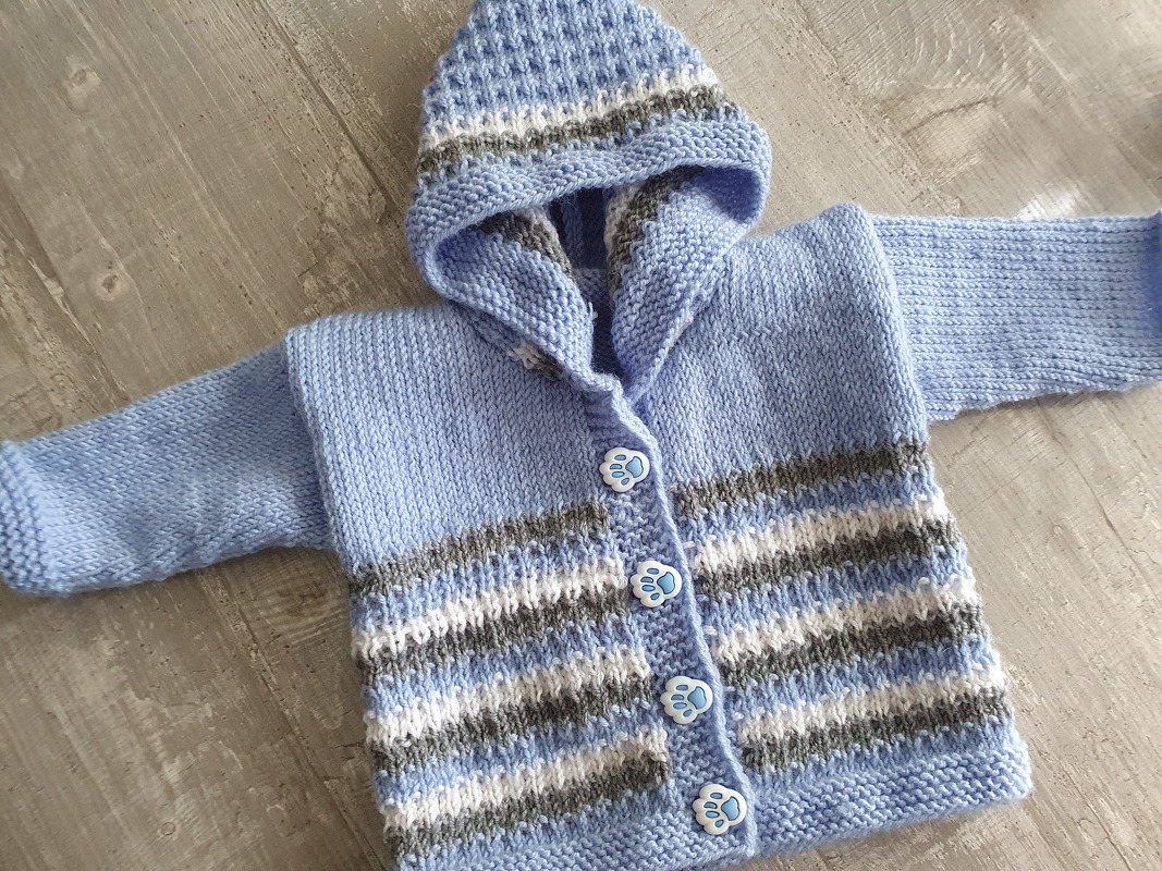 Strickanleitung Baby Kapuzenjacke Größe 56/62!