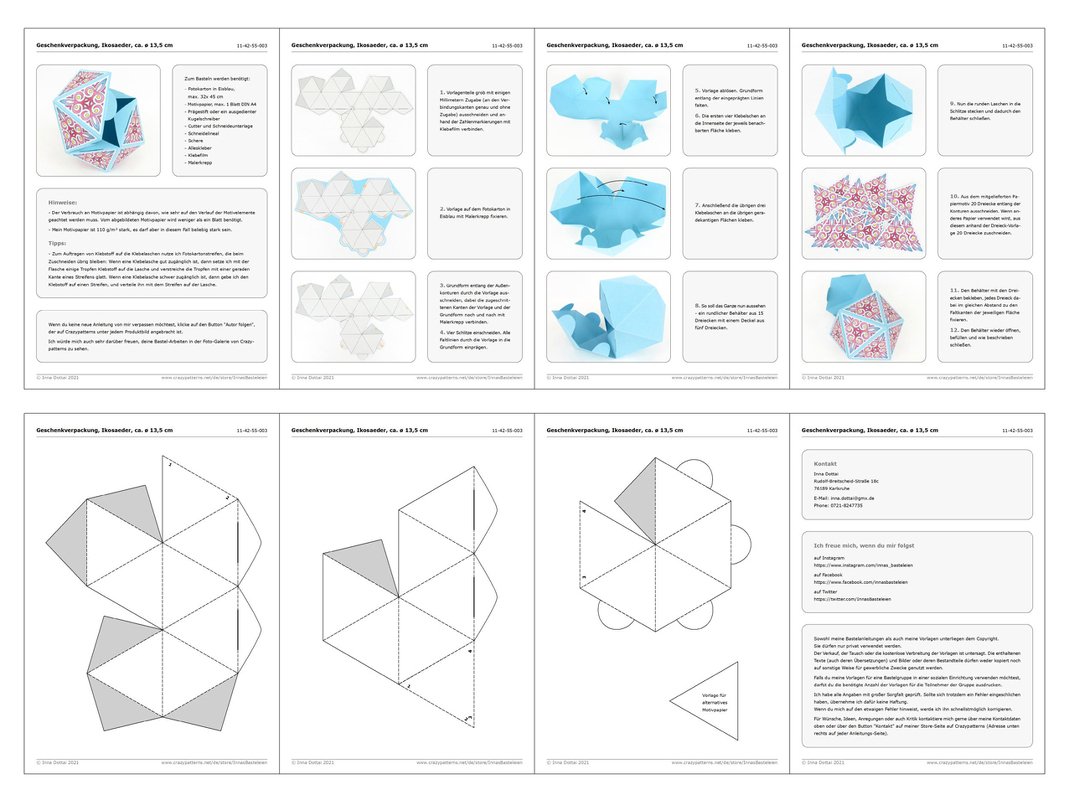 Geschenkverpackung – Ikosaeder – Bastelanleitung und Vorlagen - Bild 5