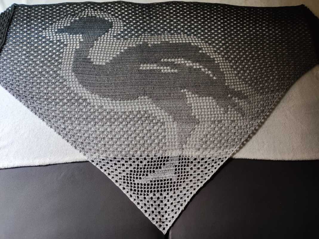 Motivtuch "Strauss", Dreiecktuch, Häkelanleitung