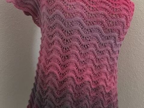 Wellentanz Tunika Oneshoulder Strickanleitung