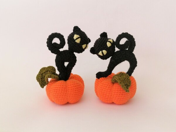 Halloween Black cat, Crochet pattern