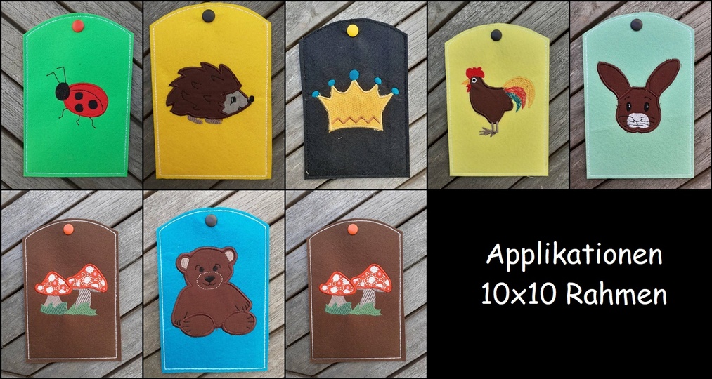 Stickdateien Applikationen1 für den 10x10 Rahmen
