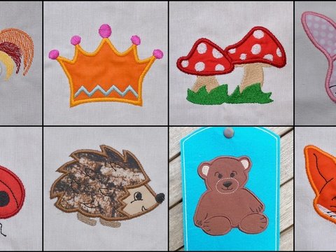 Stickdateien Applikationen1 für den 10x10 Rahmen