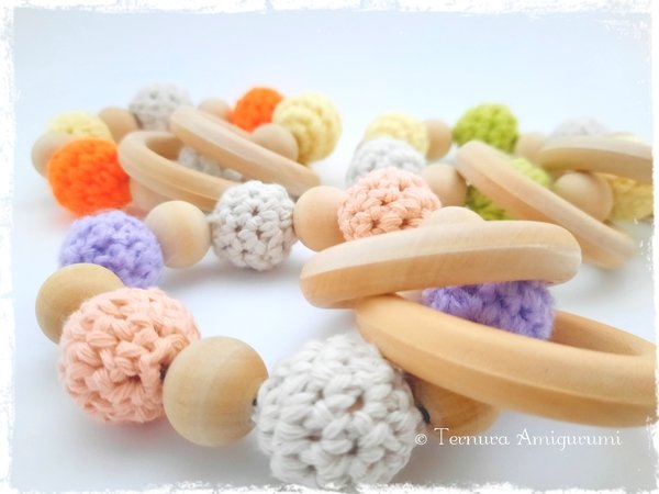Crochet pattern Teething Ring and Rattle