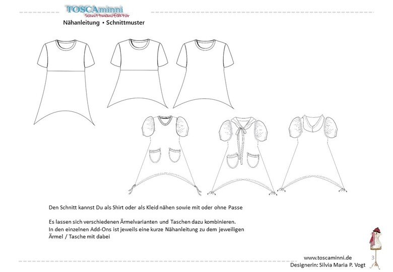 Kleid Elisa Gr. 86-140 Nähanleitung und Schnittmuster