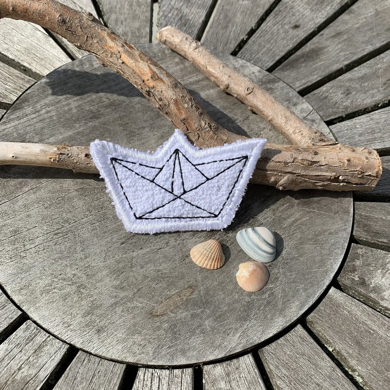 Abschminkpad Papierboot Stickdatei ITH 10x10 cm - Bild 5