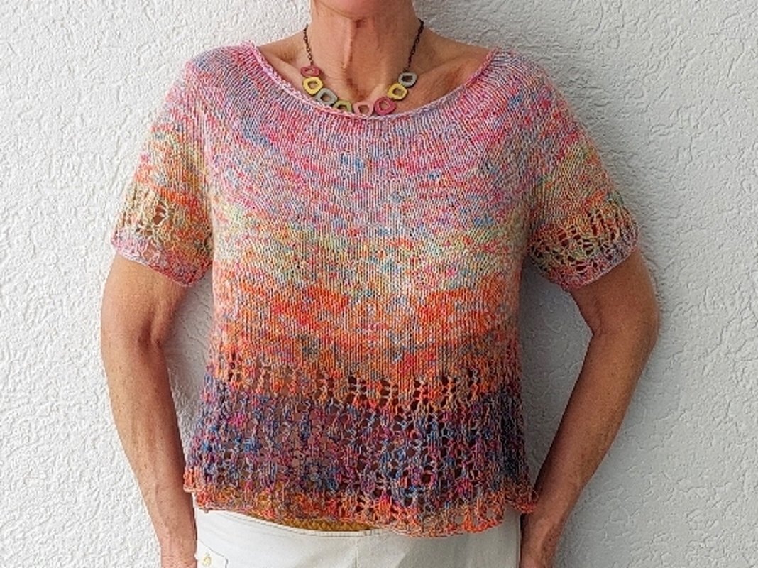 Tunika, Shirt "Mango Tango", Rundpasse, Gr. S-XXXL, Stricken - Bild 6