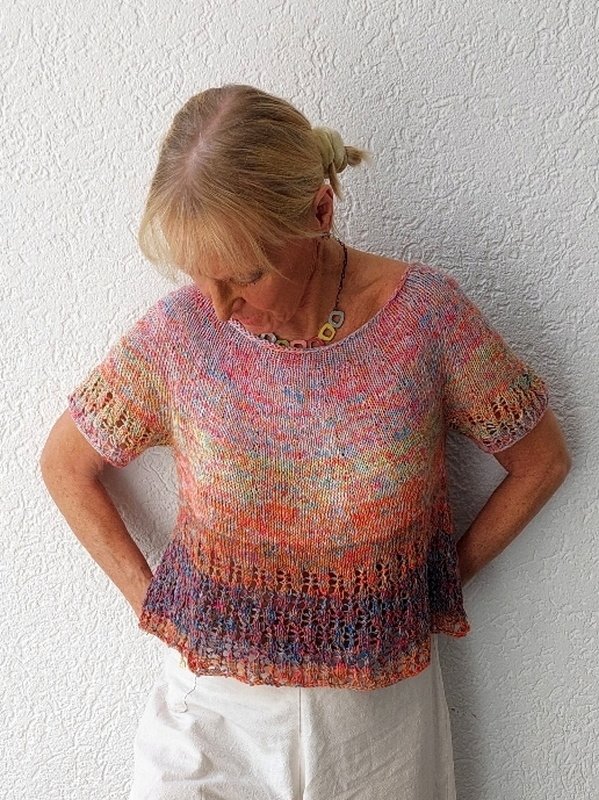 Tunika, Shirt "Mango Tango", Rundpasse, Gr. S-XXXL, Stricken - Knitting