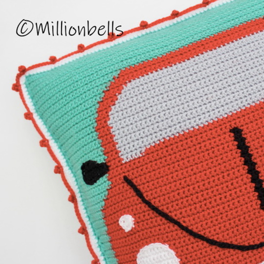 Classic Beetle Crochet Pattern Pillow Cover Tapestry