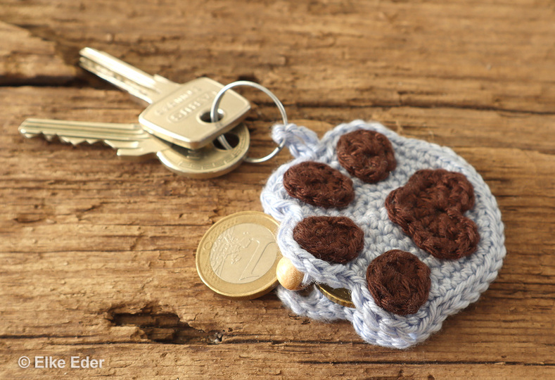 Pocket Dangler "Paws" - little Coin Purse, Key Ring, Appliqué