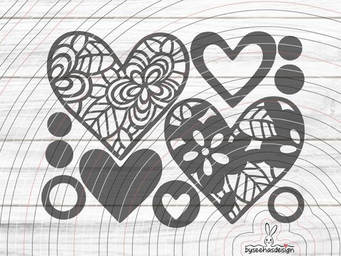 Herz Blumen Plotterdatei SVG DXF