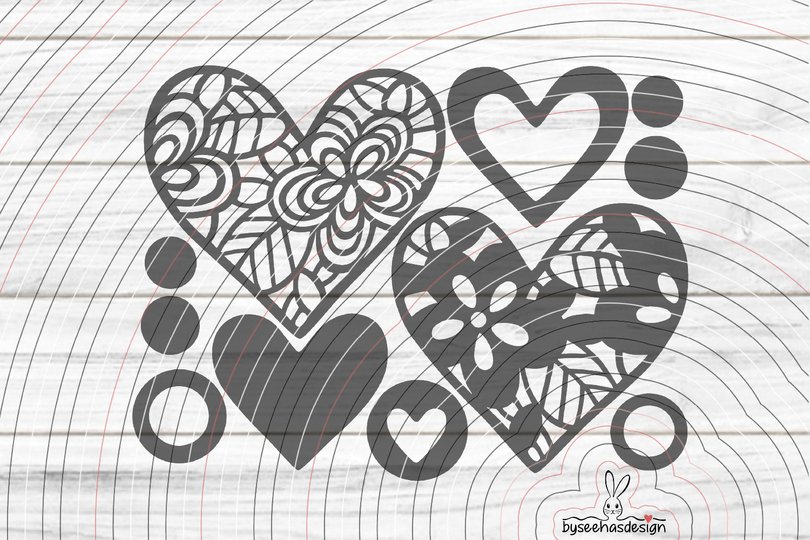 Herz Blumen Plotterdatei SVG DXF