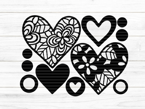 Herzblumen Plotterdatei SVG DXF FCM