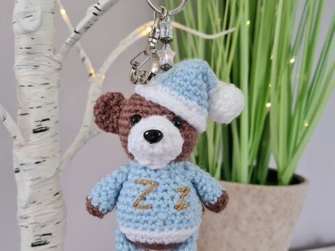 Häkelanleitung Schlüsselanhänger Gute Nacht Bärchen