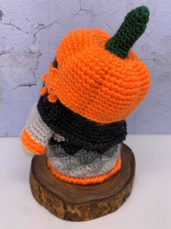 Crochet pattern halloween gnome with pumpkin