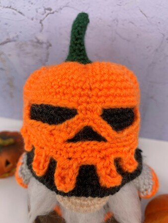 Crochet pattern halloween gnome with pumpkin