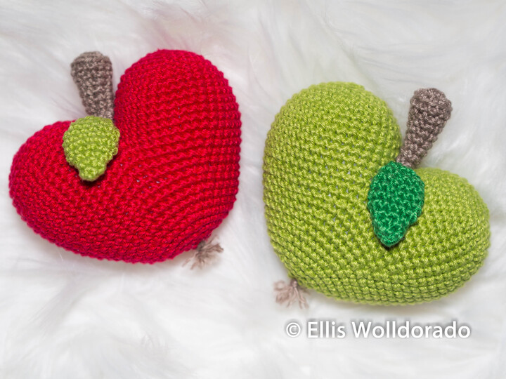 kleine Herz-Äpfel, Häkelanleitung