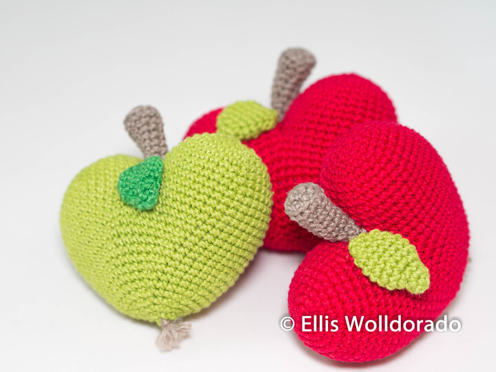 kleine Herz-Äpfel, Häkelanleitung