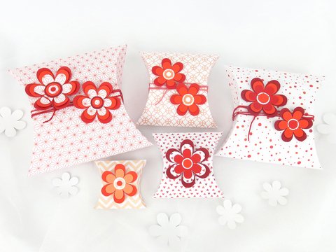 Kissenschachtel in fünf Größen – Bastelanleitung und Vorlagen