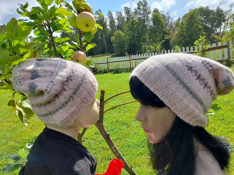 Strickanleitung Norwegermütze für Mutter und Kind