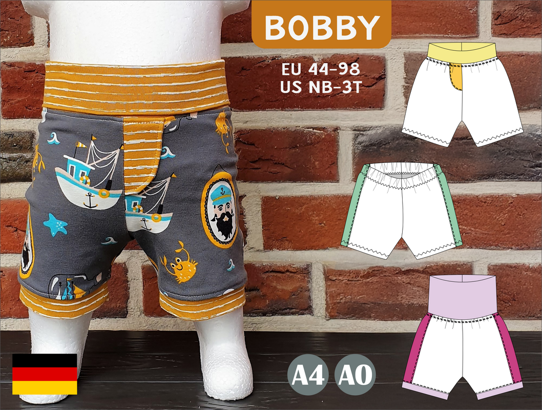 Bobby – Babyshorts nähen: Mitwachsbund, Gummizug oder Bündchen (Gr. 44-98)