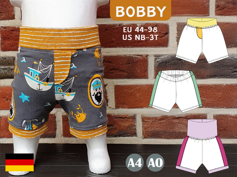 Bobby – Babyshorts nähen: Mitwachsbund, Gummizug oder Bündchen (Gr. 44-98)