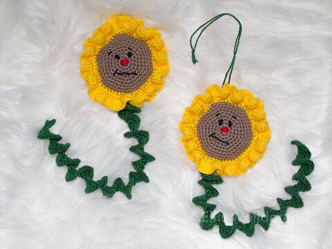 Deko-Hänger Sonnenblume, Häkelanleitung