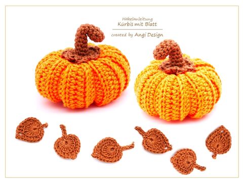 Kürbis mit Blatt in vielen Größen