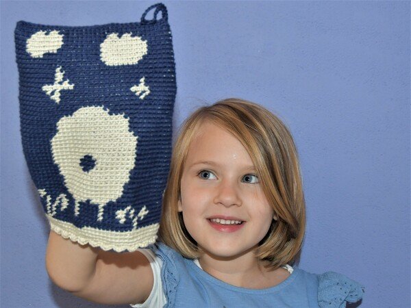 Crochet Pattern Washcloth "Funny Sheep"
