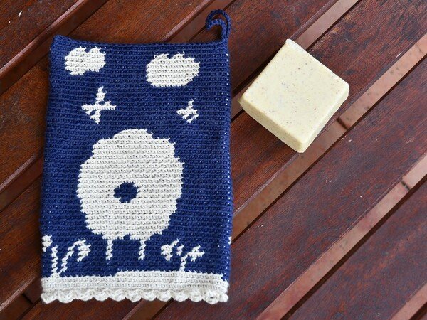 Crochet Pattern Washcloth "Funny Sheep"