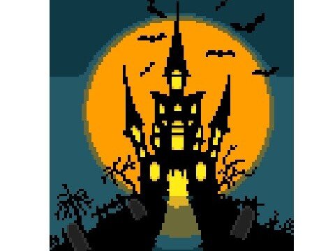 Häkelmuster * HALLOWEEN GruselschloSS * Grafik für Fm Decke