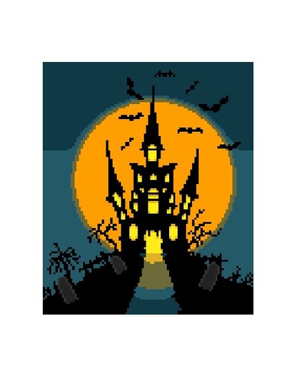 Häkelmuster * HALLOWEEN GruselschloSS * Grafik für Fm Decke