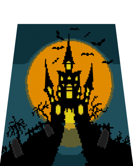 Häkelmuster * HALLOWEEN GruselschloSS * Grafik für Fm Decke
