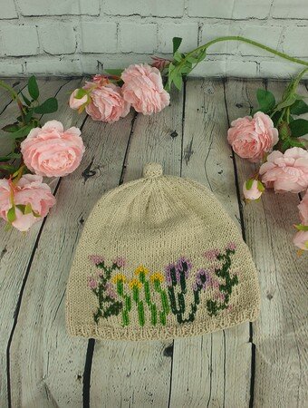Tea Cosy Flowerdesign Knitting Pattern
