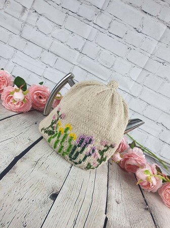 Tea Cosy Flowerdesign Knitting Pattern