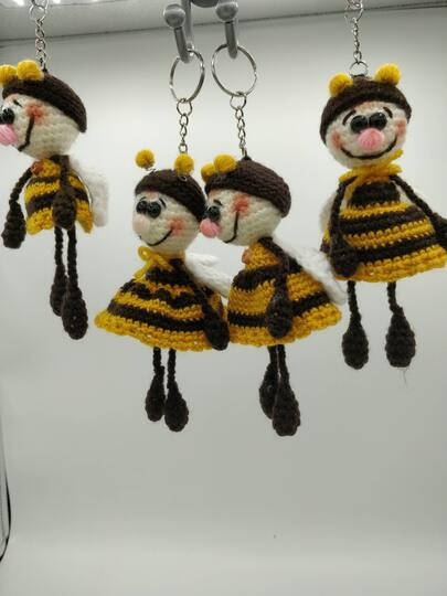 Häkelanleitung Schlüsselanhänger Bienchen Trici