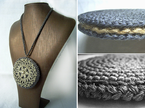 Kette häkeln, "Luise-Victoria", Statement, Lagenlook, lange Kette