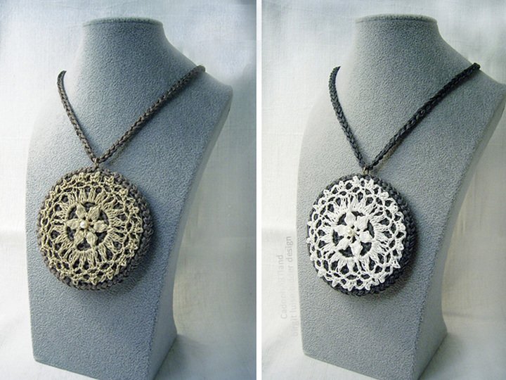 Kette häkeln, "Luise-Victoria", Statement, Lagenlook, lange Kette