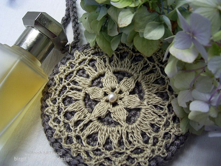 Kette häkeln, "Luise-Victoria", Statement, Lagenlook, lange Kette