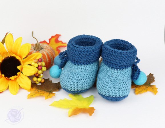 Baby shoes "Boots" en/de (size 0-12 m., knitted look)