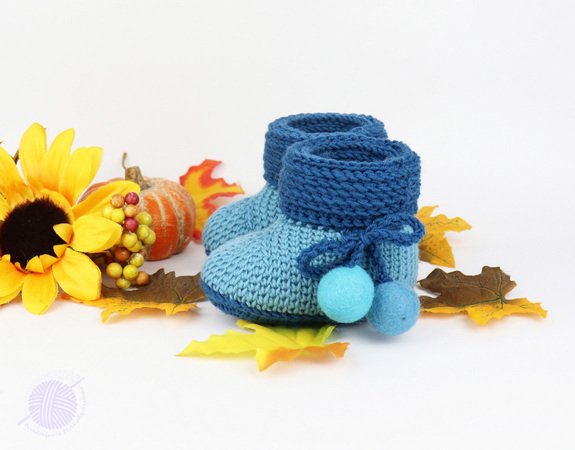 Baby shoes "Boots" en/de (size 0-12 m., knitted look)
