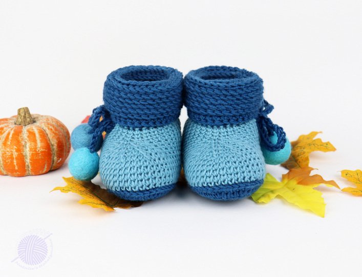 Baby shoes "Boots" (size 0-12 m., knitted look)